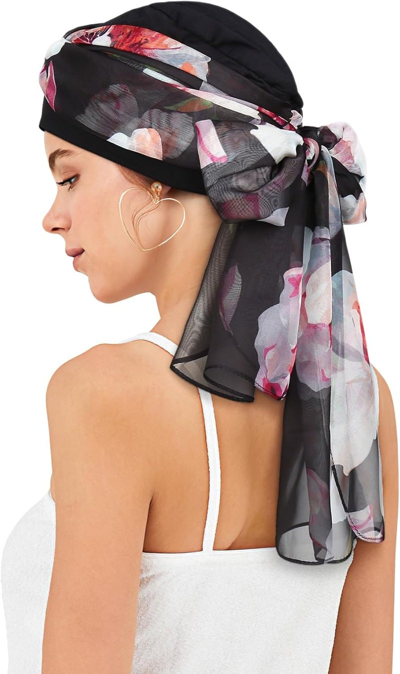 Awefeel Chemo Hats for Women – Extra Long 47" Chiffon Scarf – Soft Cancer Headwear for Hair Loss – Stylish Chemo Caps - Image 3